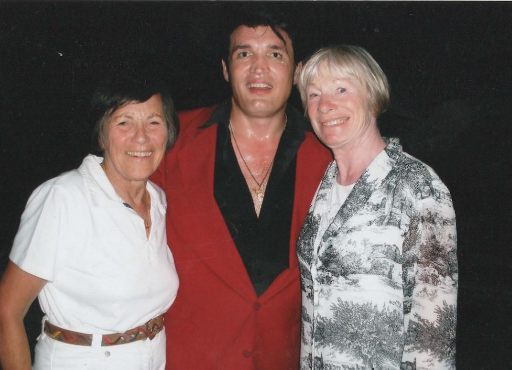 Anna and Gerry with an Elvis impersonator