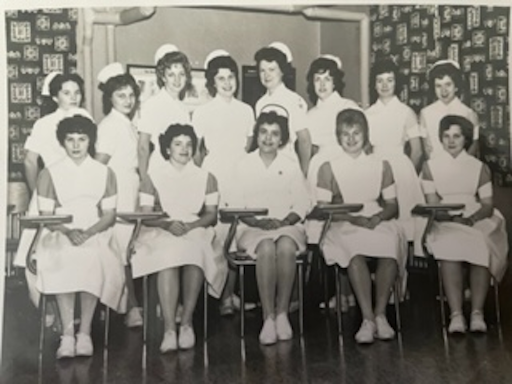 Nursing school, Anna is second from the right