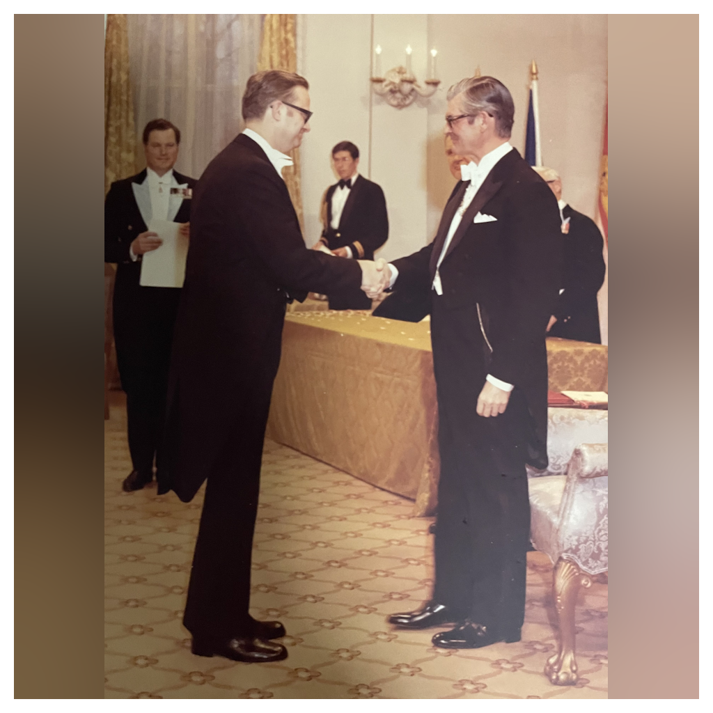 Receiving the Order of Canada, 1973