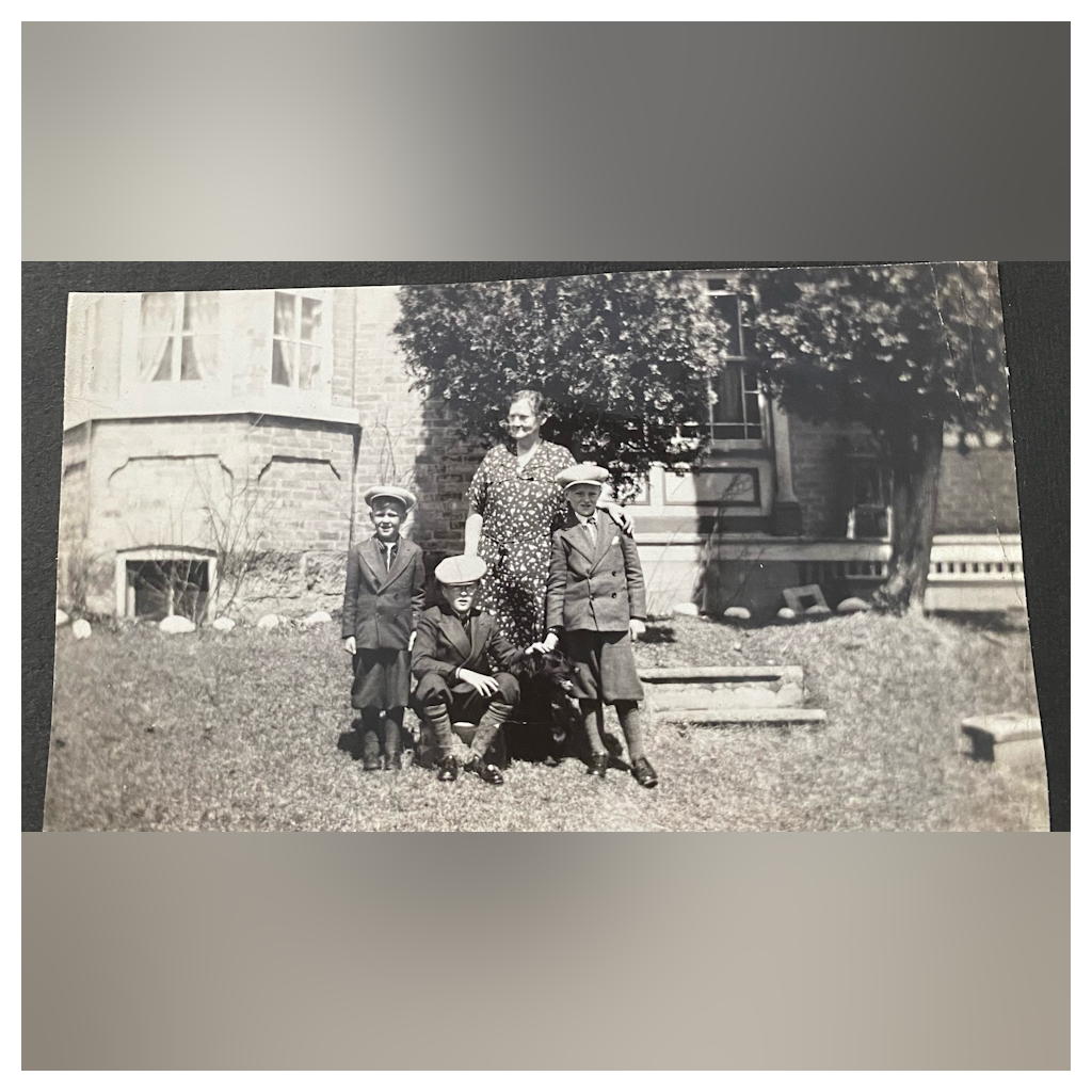 Harry (seated) with his grandmother, and brothers Jack and George, in Tiverton, Ontario