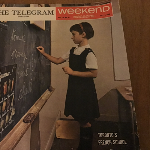 The next five slides are from The Telegram, October 8, 1966. Diane Campbell, graduated 1977, is figured on its cover