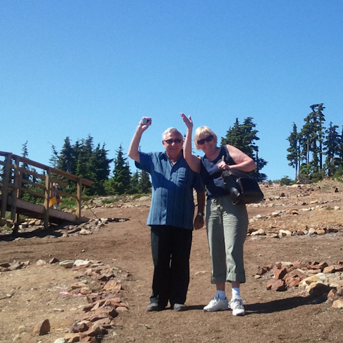 Susan and Gerry at the top of Mt. Washington, Vancouver Island. 
