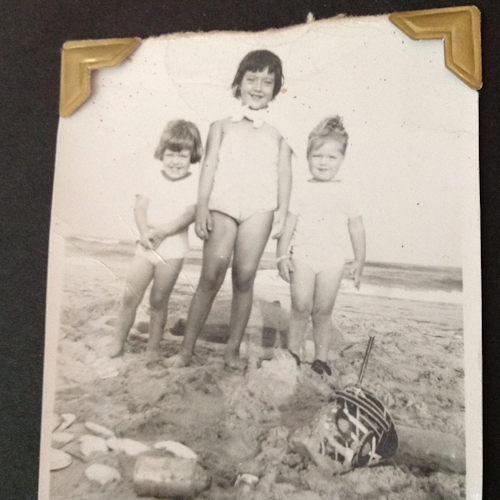 1948. Our big sister, at the beach in Townsends Inlet.