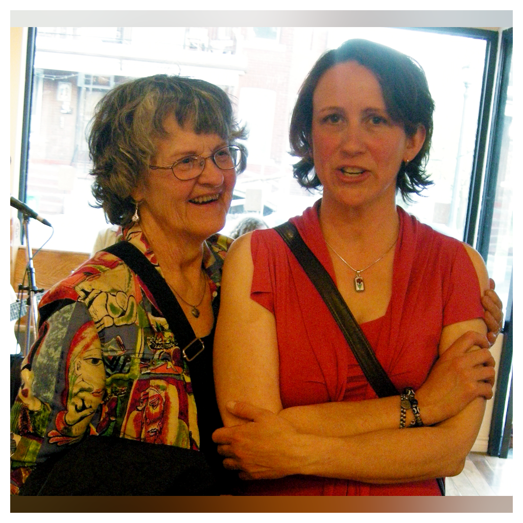 Paula, right, at her art show opening, with her mother Jane, May 5, 2011, Toronto.